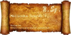 Melicska Szeráf névjegykártya